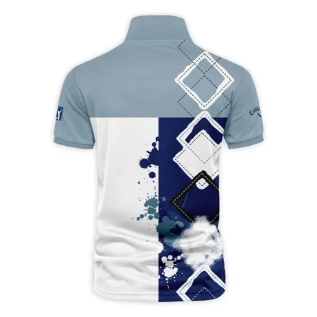 2024 PGA Championship Valhalla Callaway Blue White Brush Line Vneck Polo Shirt Style Classic Polo Shirt For Men