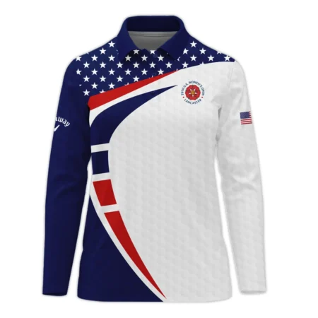 79th U.S. Women’s Open Lancaster Callaway Blue Red White Star Quater Zip Sleeveless Polo Shirt