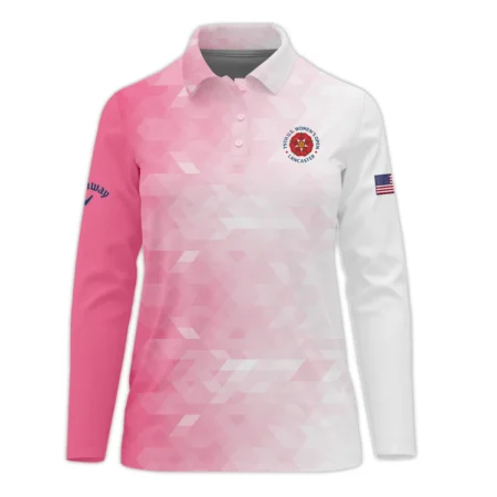 Callaway 79th U.S. Women’s Open Lancaster Pink Abstract Background Zipper Short Polo Shirt