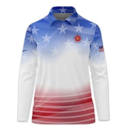 Star White Blue Red Background Nike 79th U.S. Women’s Open Lancaster Short Polo Shirt
