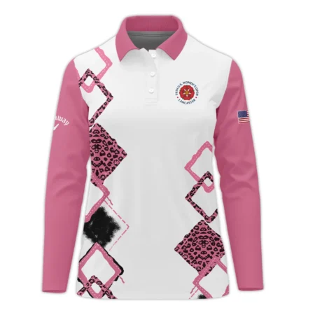 Callaway 79th U.S. Women’s Open Lancaster Pink Leopard Pattern White Long Polo Shirt