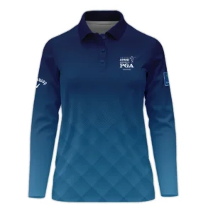 Callaway 2024 KPMG Women's PGA Championship Blue Diamond Abstract Zipper Long Polo Shirt