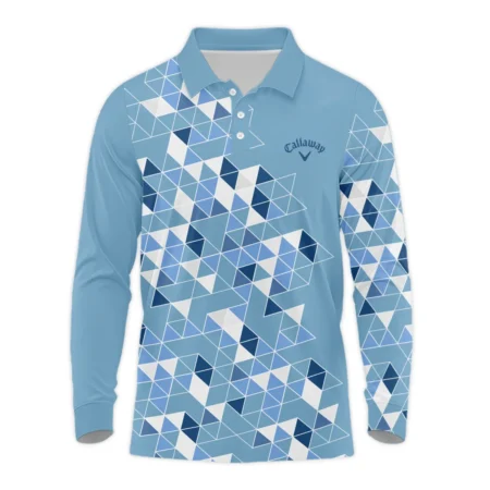 Golf Blue Geometric Mosaic Pattern 2024 PGA Championship Valhalla Callaway Long Polo Shirt Style Classic