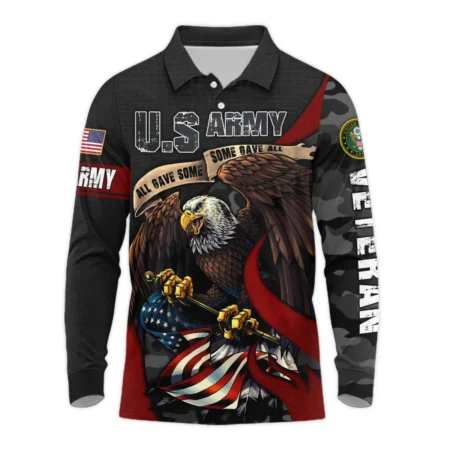 All Gave Some Some Gave All Veteran Eagle Flag U.S. Army Veterans All Over Prints Long Polo Shirt