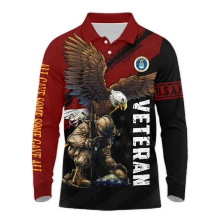 Veteran Eagle All Gave Some Some Gave All U.S. Air Force Veterans All Over Prints Long Polo Shirt