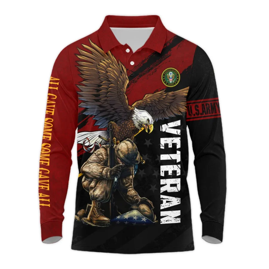 Veteran Eagle All Gave Some Some Gave All U.S. Army Veterans All Over Prints Long Polo Shirt