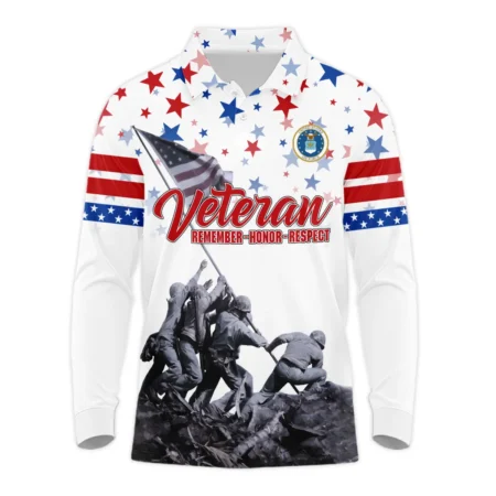 Veteran Memorial Day Remember Honor Respect U.S. Air Force Veterans All Over Prints Long Polo Shirt