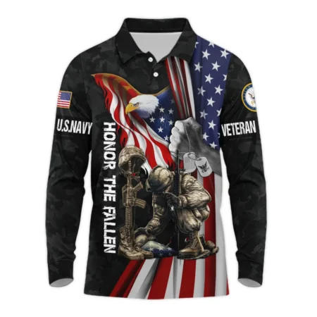 Veteran Honor The Fallen Dont You Dare Disrespect It U.S. Navy Veterans All Over Prints Long Polo Shirt