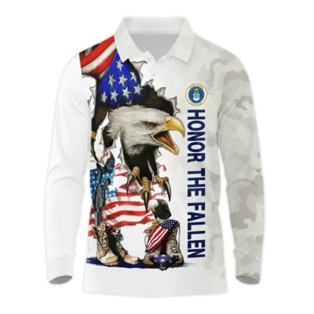 Veteran Remember Honor Respect U.S. Air Force Veterans All Over Prints Long Polo Shirt