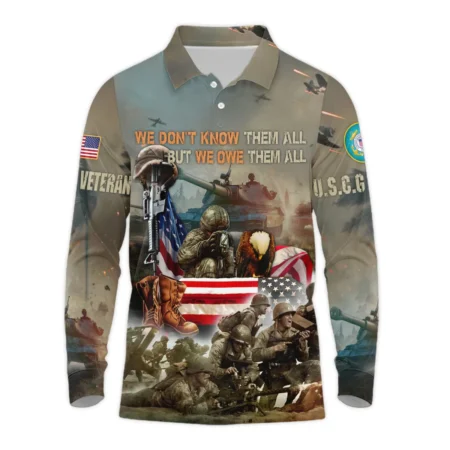 Veteran We Dont Know Them All But We Owe Them All U.S. Coast Guard Veterans All Over Prints Long Polo Shirt