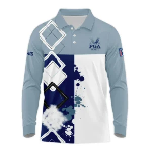 2024 PGA Championship Valhalla Ping Blue White Brush Line Zipper Polo Shirt Style Classic Zipper Polo Shirt For Men