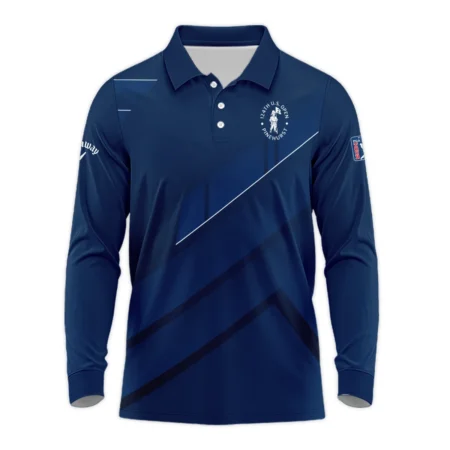 124th U.S. Open Pinehurst Dark Blue White Line Callaway Long Polo Shirt Style Classic