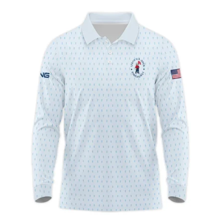 Golf Pattern Light Blue Cup 124th U.S. Open Pinehurst Ping Long Polo Shirt Style Classic