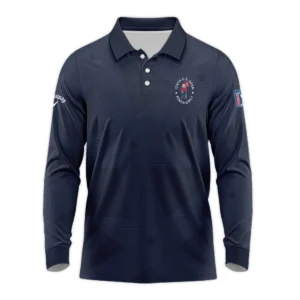 Golf Navy Color Star Pattern 124th U.S. Open Pinehurst Callaway Zipper Polo Shirt Style Classic