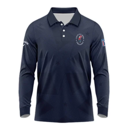 Golf Navy Color Star Pattern 124th U.S. Open Pinehurst Callaway Long Polo Shirt Style Classic