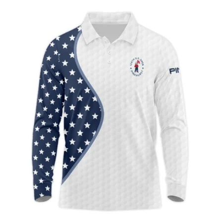 Golf Pattern Light Blue Cup 124th U.S. Open Pinehurst Ping Long Polo Shirt Style Classic