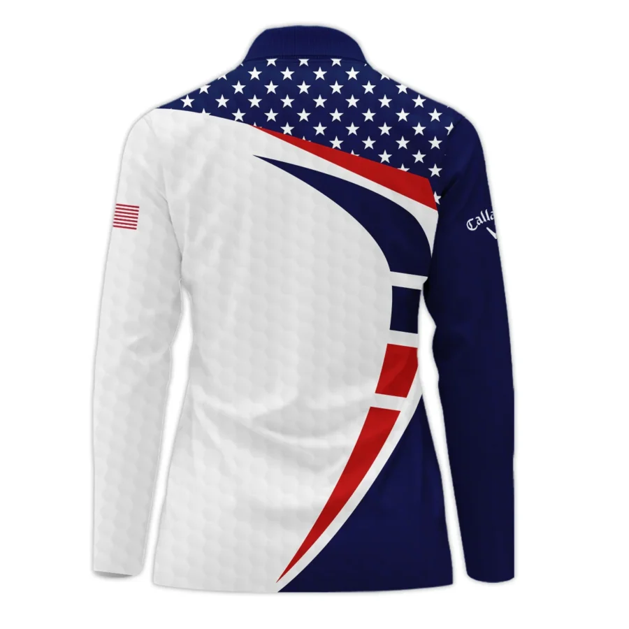 79th U.S. Women’s Open Lancaster Callaway Blue Red White Star Zipper Long Polo Shirt