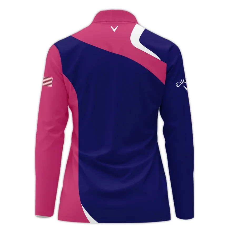 Callaway Blue Pink White 79th U.S. Women’s Open Lancaster Zipper Long Polo Shirt