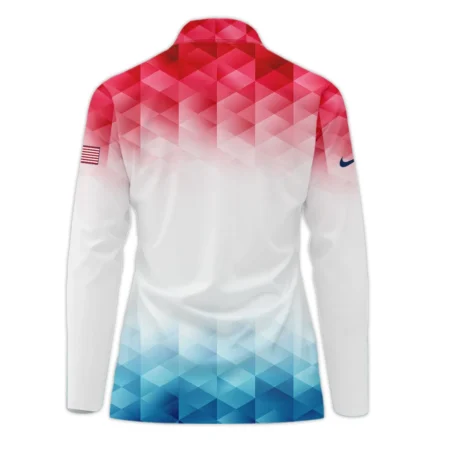 79th U.S. Women’s Open Lancaster Nike Blue Red Abstract Zipper Long Polo Shirt