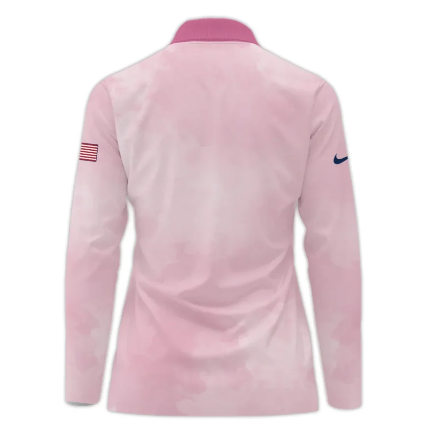 79th U.S. Women’s Open Lancaster Nike Argyle Plaid Pink Blue Pattern Zipper Long Polo Shirt