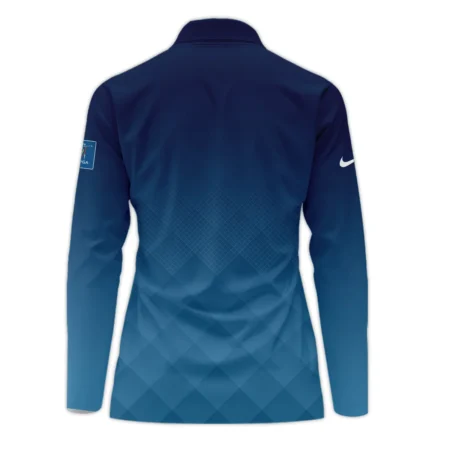 Nike 2024 KPMG Women's PGA Championship Blue Diamond Abstract Zipper Long Polo Shirt