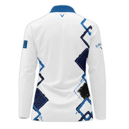 Callaway 2024 KPMG Women's PGA Championship Dark Blue Grunge Brush Pattern Background Zipper Long Polo Shirt