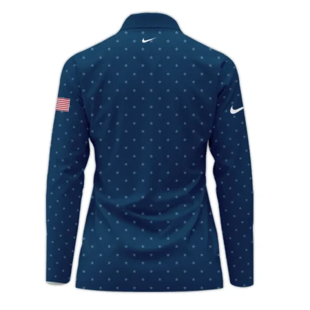 Golf Navy Blue Star American Nike 79th U.S. Women’s Open Lancaster Long Polo Shirt