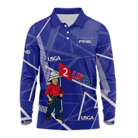 Golf Abstract Line Pattern 124th U.S. Open Pinehurst Ping Long Polo Shirt Style Classic