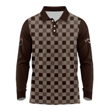 Golf Brown Square Pattern 124th U.S. Open Pinehurst Callaway Long Polo Shirt Style Classic