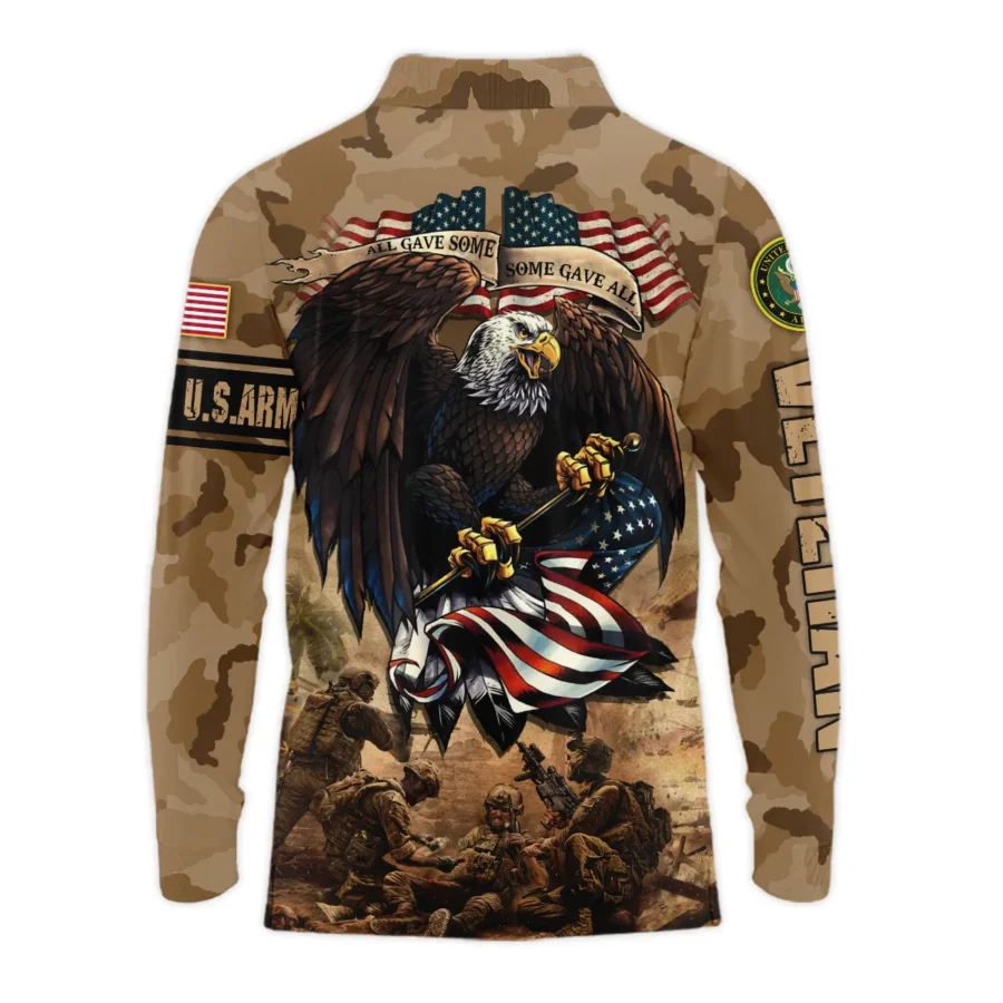 Veteran Camo Eagle All Gave Some Some Gave All U.S. Army Veterans All Over Prints Long Polo Shirt