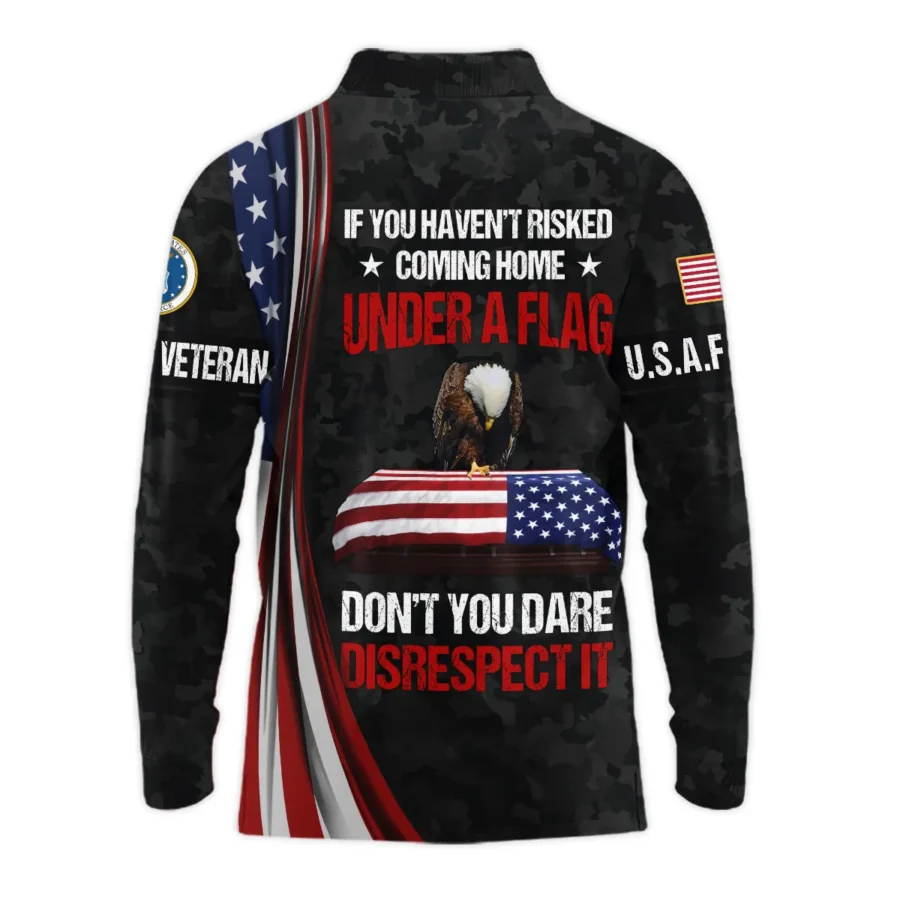 Veteran Honor The Fallen Dont You Dare Disrespect It U.S. Air Force Veterans All Over Prints Long Polo Shirt