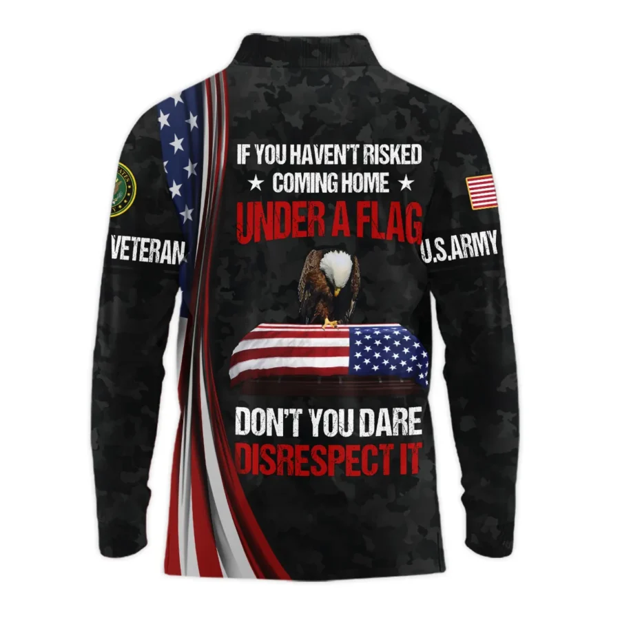 Veteran Honor The Fallen Dont You Dare Disrespect It U.S. Army Veterans All Over Prints Long Polo Shirt