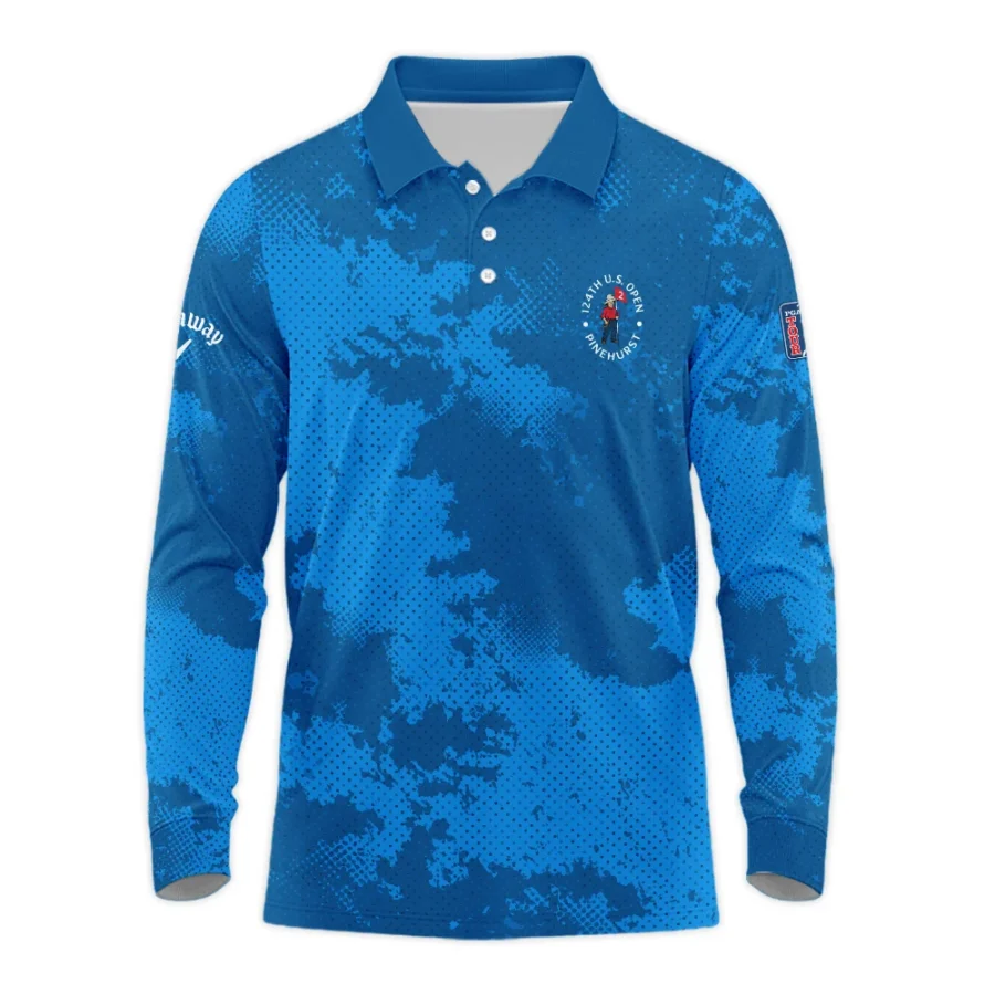 124th U.S. Open Pinehurst Callaway Blue Sport Pattern Long Polo Shirt Style Classic