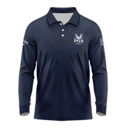 Golf Navy Color Star Pattern 2024 PGA Championship Valhalla Callaway Long Polo Shirt Style Classic