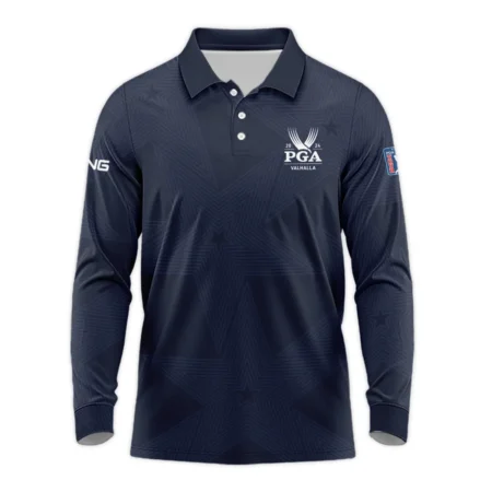 Golf Navy Color Star Pattern 2024 PGA Championship Valhalla Ping Long Polo Shirt Style Classic