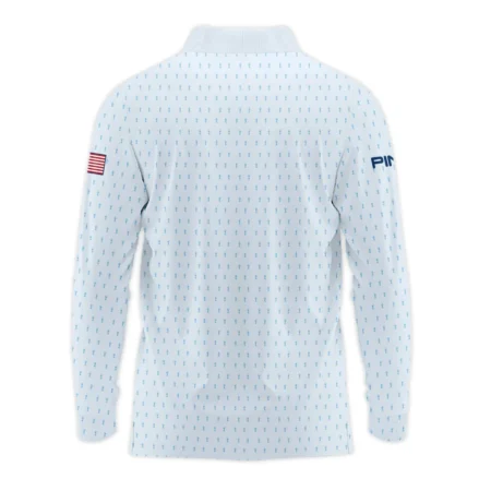 Golf Pattern Light Blue Cup 124th U.S. Open Pinehurst Ping Long Polo Shirt Style Classic