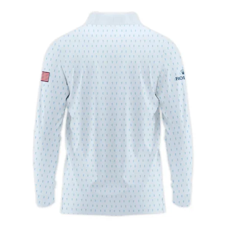 Golf Pattern Light Blue Cup 124th U.S. Open Pinehurst Rolex Long Polo Shirt Style Classic