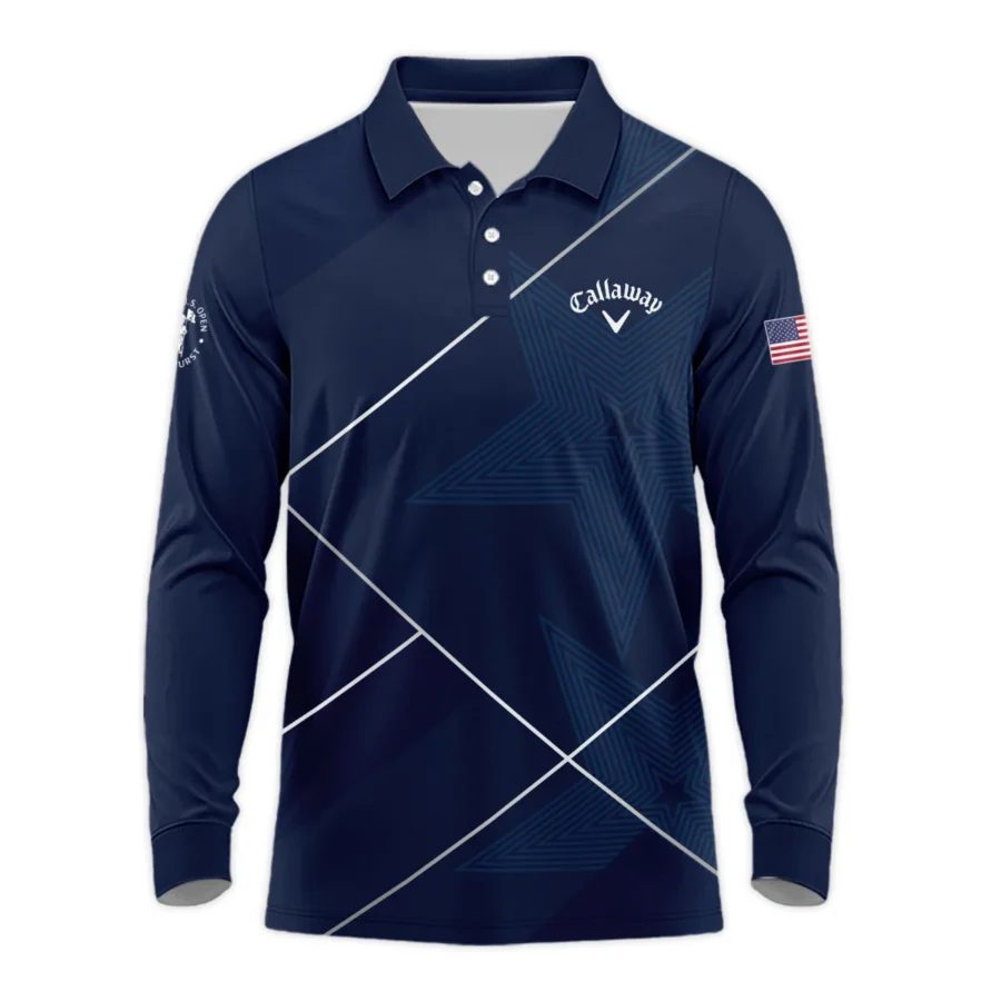 Golf Sport Pattern Blue Mix 124th U.S. Open Pinehurst Callaway Long Polo Shirt Style Classic