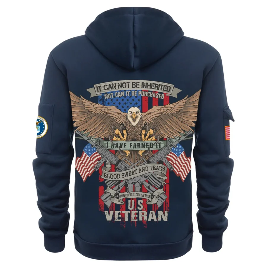 Personalized Name Color Navy It CanNot Be Inherited U.S. Air Force Veteran Hoodie Half Zipper