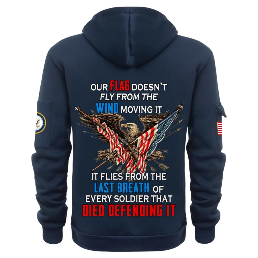 Personalized Name Color Navy Every Soldier That Died Defending It U.S. Navy Veteran Hoodie Half Zipper