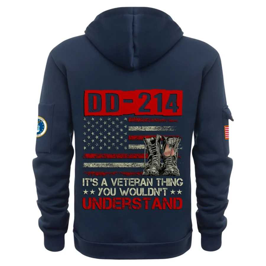 Personalized Name Color Navy DD-214 Its A Veteran Thing You Wouldnt Understand U.S. Air Force Veteran Hoodie Half Zipper