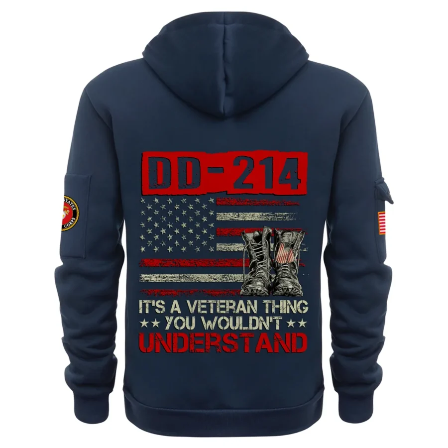 Personalized Name Color Navy DD-214 Its A Veteran Thing You Wouldnt Understand U.S. Marine Corps Veteran Hoodie Half Zipper