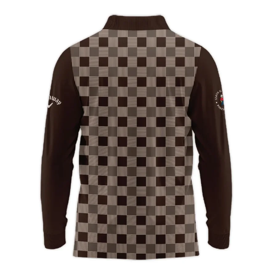 Golf Brown Square Pattern 124th U.S. Open Pinehurst Callaway Long Polo Shirt Style Classic