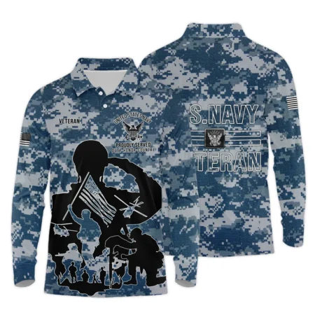 Veteran Proudly Served Duty Honor Country U.S. Navy Veterans All Over Prints Quarter-Zip Jacket