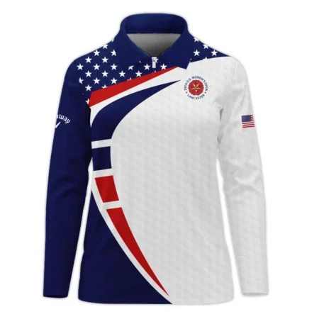 79th U.S. Women’s Open Lancaster Callaway Blue Red White Star Zipper Short Polo Shirt