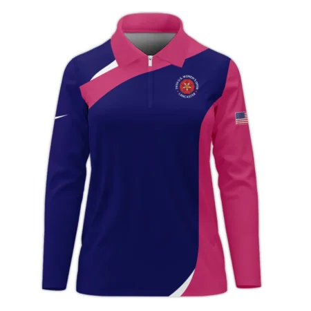 Nike Blue Pink White 79th U.S. Women’s Open Lancaster Long Polo Shirt