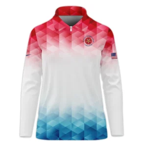 79th U.S. Women’s Open Lancaster Nike Blue Red Abstract Long Polo Shirt