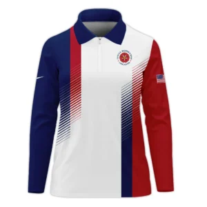 Nike 79th U.S. Women’s Open Lancaster Blue Red Abstract Long Polo Shirt
