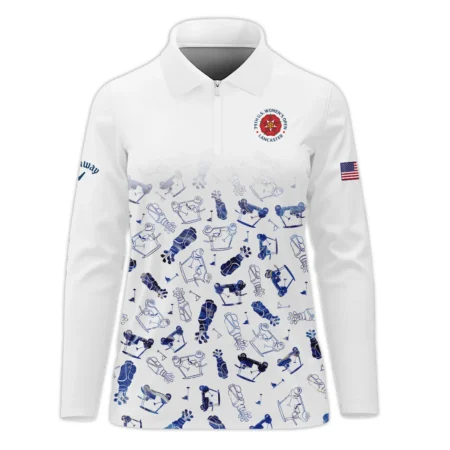 Golf Icon Abstract Pattern 79th U.S. Women’s Open Lancaster Callaway Zipper Long Polo Shirt
