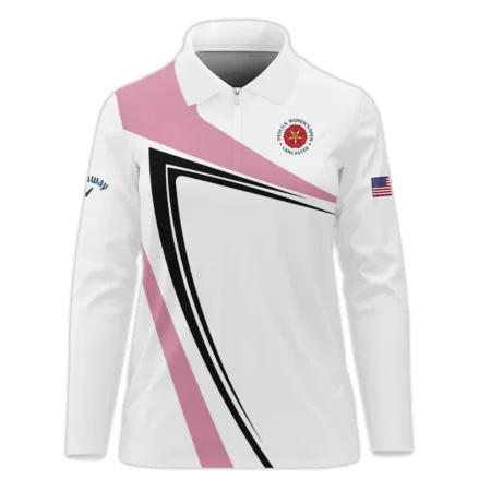 Pink Black Golf Pattern 79th U.S. Women’s Open Lancaster Callaway Zipper Long Polo Shirt